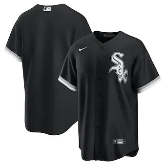 mens nike black chicago white sox alternate replica team je